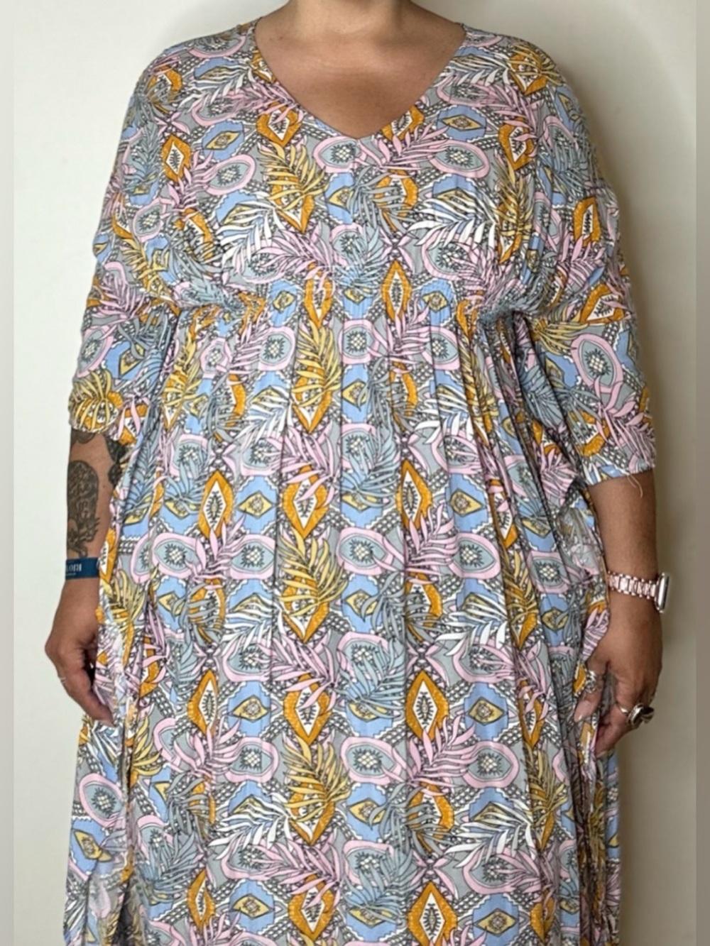 Women's Caftan V-Neck Maxi Dress Swimsuit Coverup